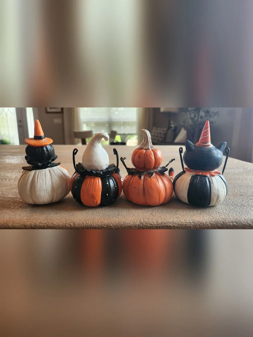 Johanna Parker Halloween Shelf Sitters Set Of 4 Cat Pumpkin Ghost Witch